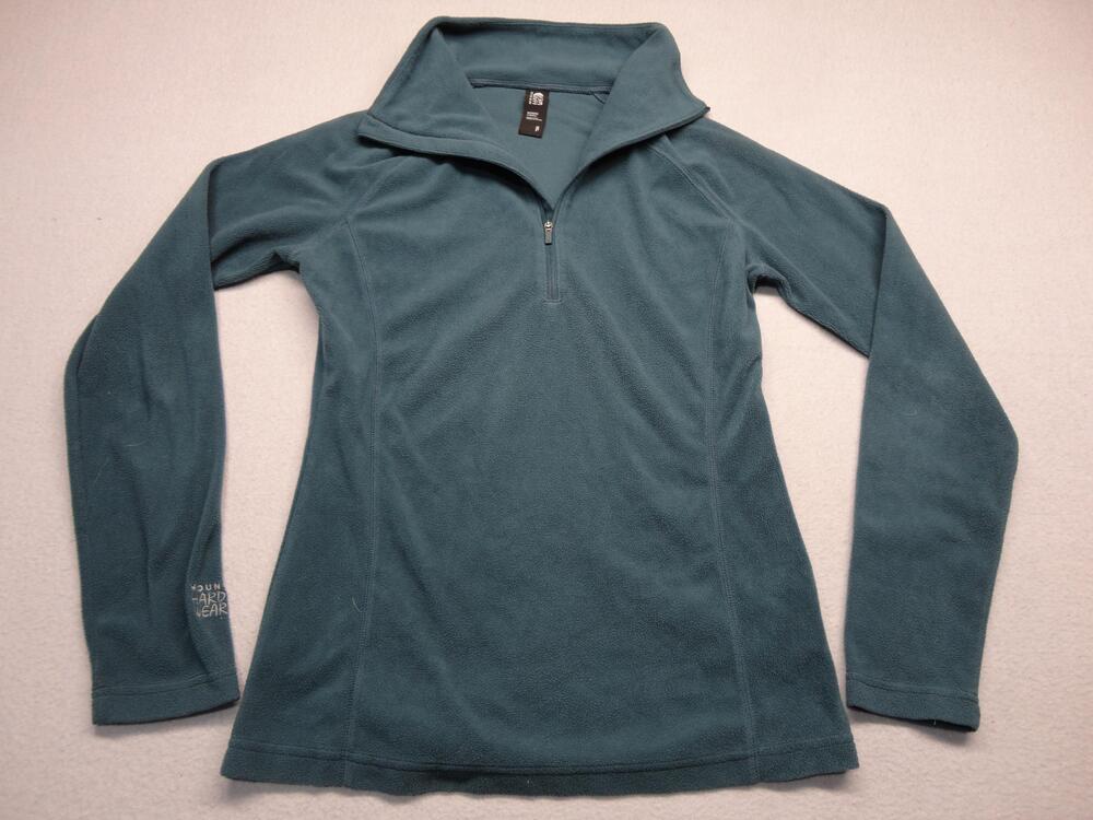 Mountain Hardwear Pullover Womens Petite Small Blue Fleece 1/4 Zip Mock Neck